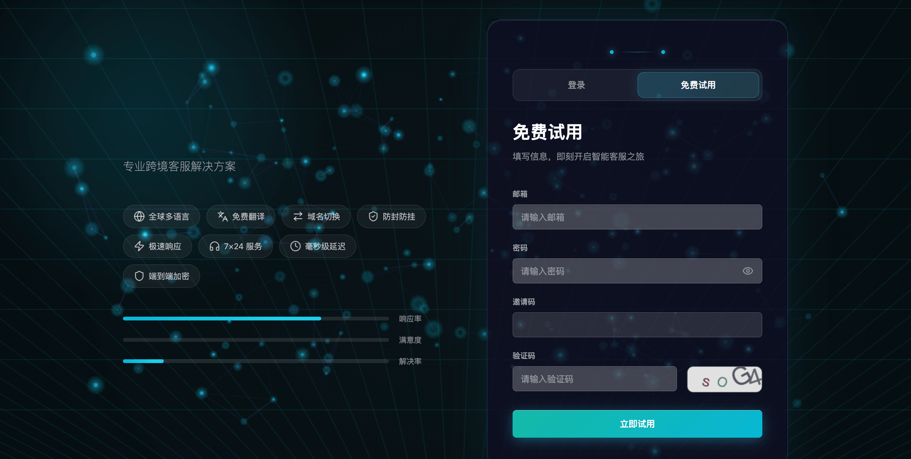 免费试用注册页